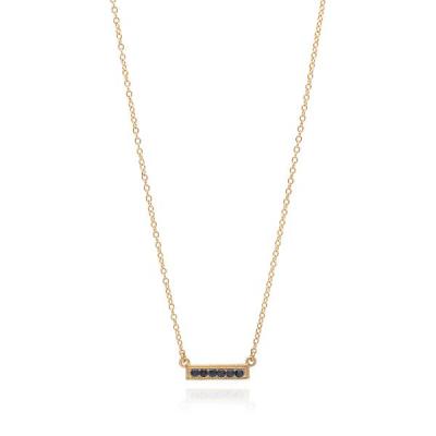 Hematite Pavé Bar Stacking Necklace - Gold